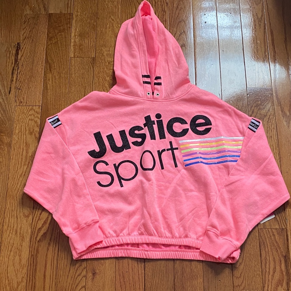 Justice Sport Neon Pink Kids Hoodie - Picture 2 of 9